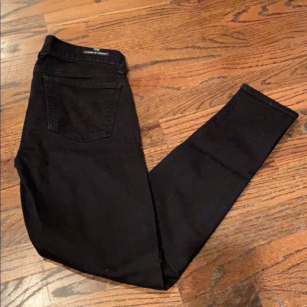 Citizen of humanity black low rise skinny jeans.